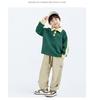 Kids' Windproof Woven Cuffed Casual Pants - 2025 Autumn Korean Style