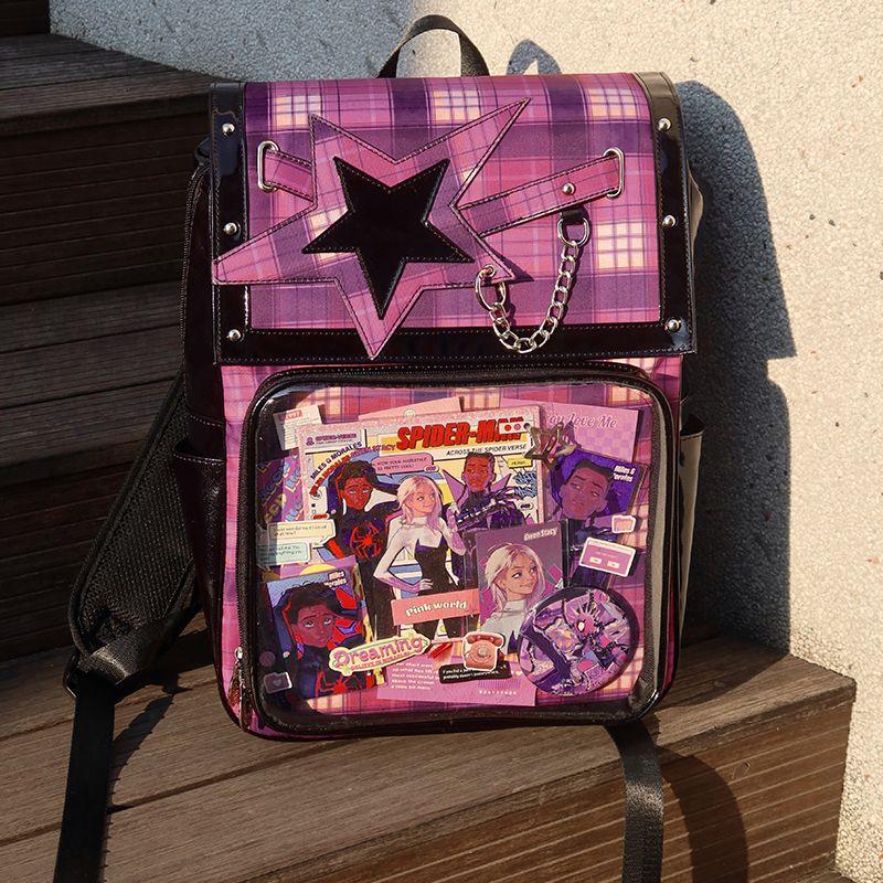 

Drdr Original Design Student Anime Daily Cartoon Backpack It is pink and purple (In Stock)