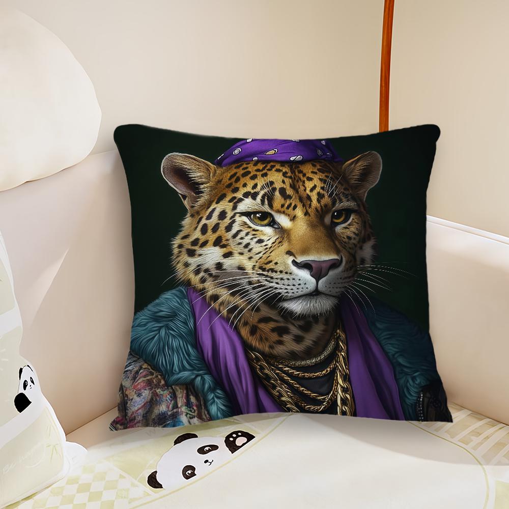 Wreath for Leopard Cushion Cover Pillow Case Plush Fabric Soft Double Sided Print Sofa Cushion Cover Throw Pillow Covers