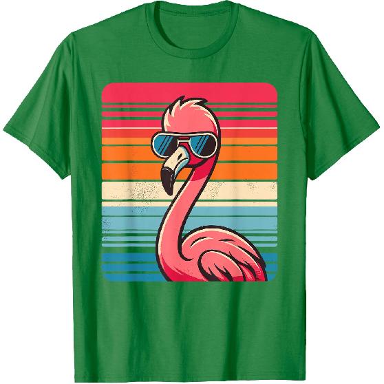 Cool Retro Flamingo in Sunglasses 70s 80s 90s Funny Flamingo T-Shirt
