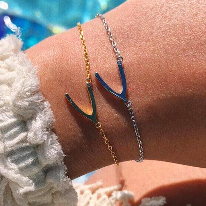 Stylish And Simple Wish Bone Bracelet Temperament V-Shaped Bracelet Jewelry