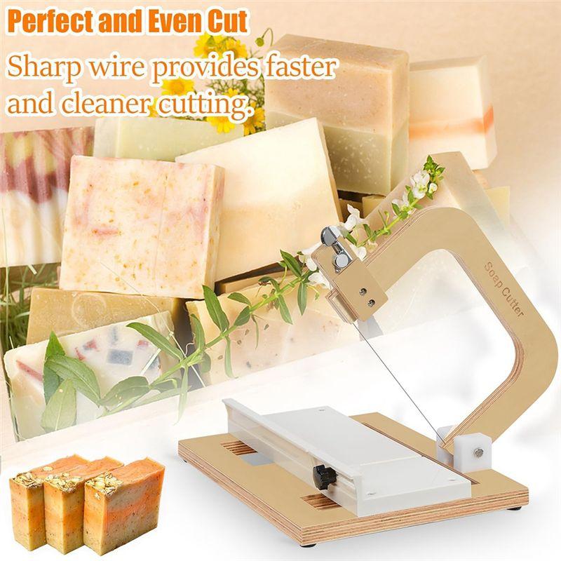 AEE4-Wooden Soap Cutter, Wire Soap Cutters Adjustable Stainless Steel Cutting Tool For Handmade Soap Loaf Candles Cheese