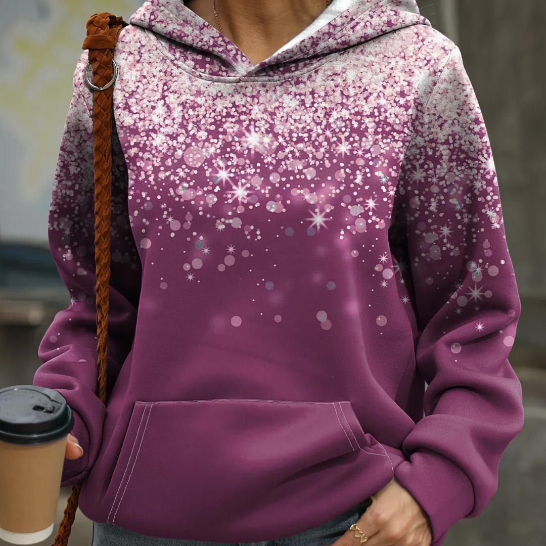 

Толстовка большого размера, повседневная, женская, с длинным рукавом, принтом «небо», с капюшоном и карманом-кенгуру 4XL