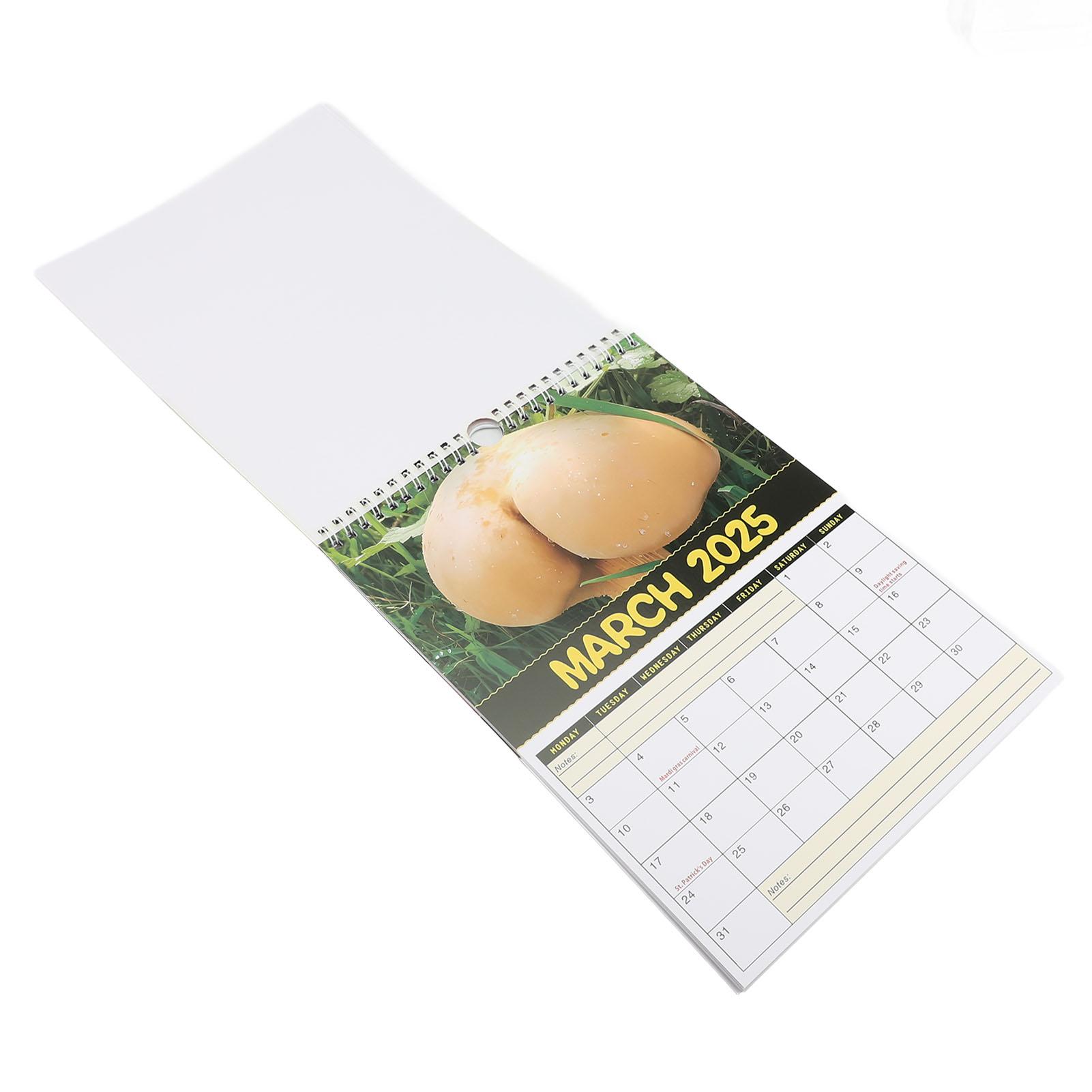 

2025 Calendar Innovative Mushroom Theme Pattern Month Hanging Wall Calendar for Home