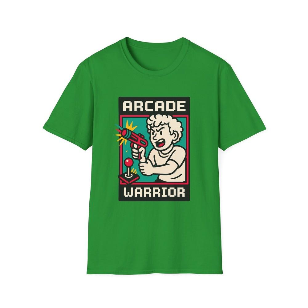 Unisex Softstyle T-Shirt Retro Arcade Warrior Pixel Blaster Gamer Tee