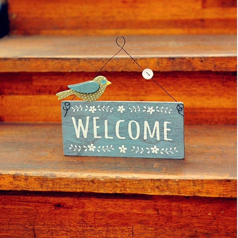 Wooden Wall Hanging Retro Wall Decoration Pendant European Style Doorplate Decoration Hanging  Shop
