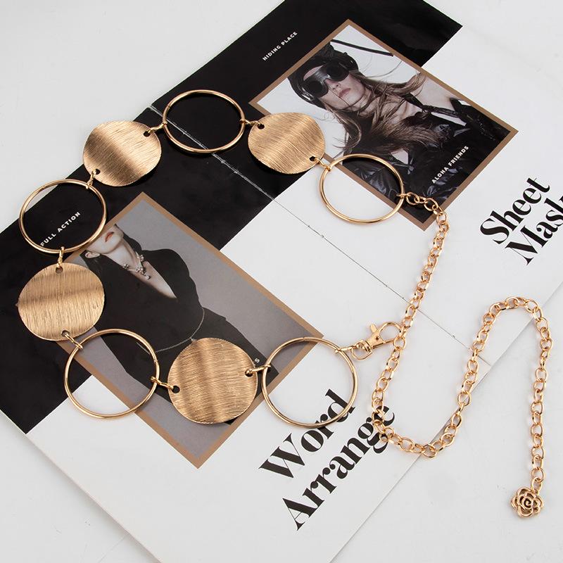 

Европейский и американский ретро высококлассный поясная цепочка женская модная металлическая универсальная для платья костюма джинсов женское украшение для талии