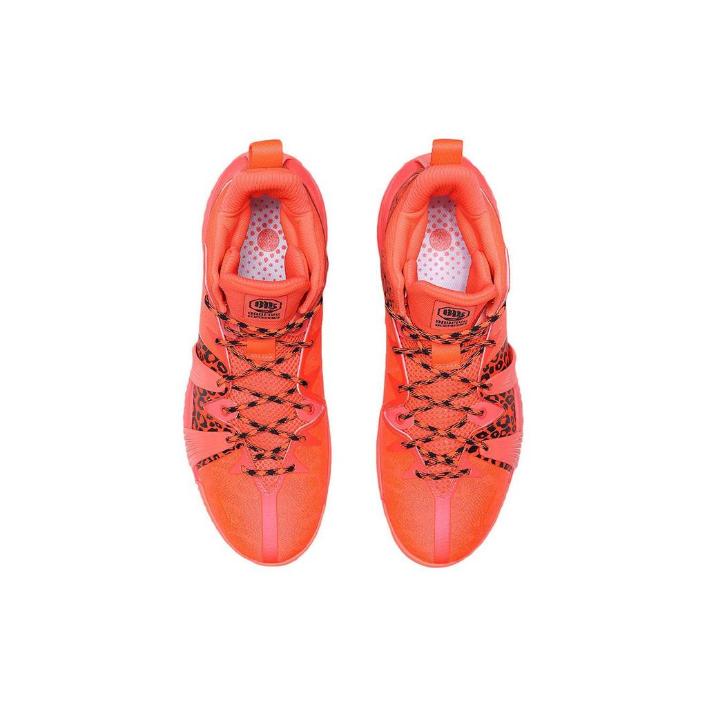 New LiNing Badfive 1 Anti-Slip Wear-Resistant High-Top Basketball Shoes Men's Fluorescent Fruit Red ABFQ015-3