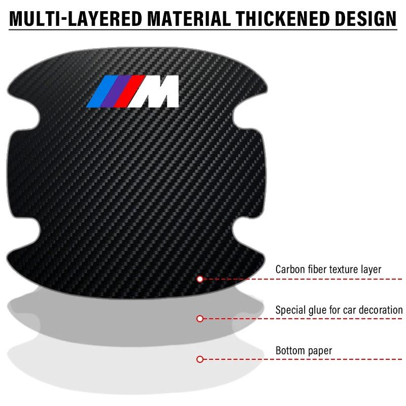 4KS Ochranná samolepka kliky dveří auta Znak Dekorace auta pro BMW M E46 E39 E90 E60 E36 F30 F10 E34 E30 F20 E92 M3 M4 M5 X5 X6