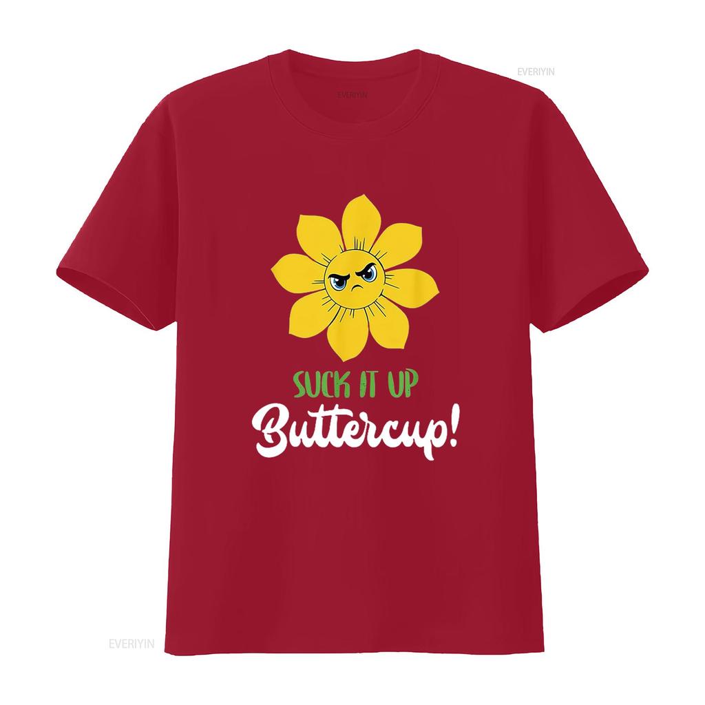 Unisex Suck It Up Buttercup T-Shirt Schwarz vintage gewaschen Streetwear Designer Kleidung Bequem Grafik homme