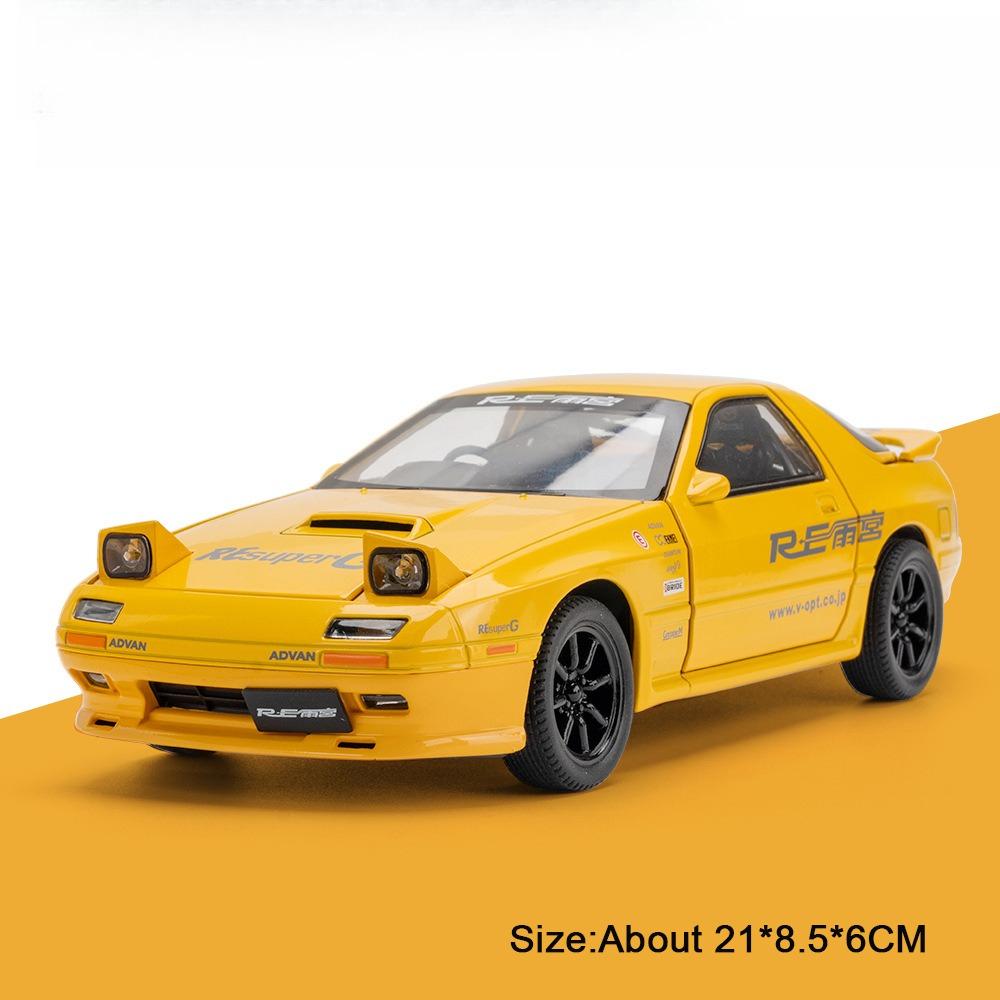 1:24 Lancer Evolution IX RX7 Model Car Toy Doors Opened Wheel Steering High Simulation Vehicle Models for Kids' Edutainment