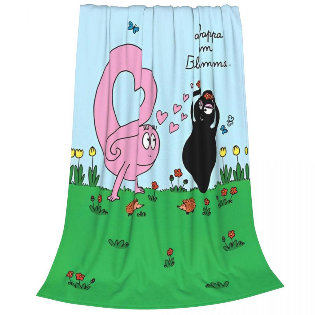Barbapapa Love Blankets Flannel Funny Warm Throw Blanket for Home Restaurant Spring Autumn