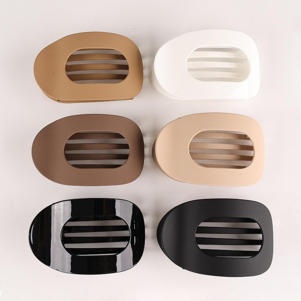 Fashion Oval Hair Claw Clip for Women New Design Leopard Matte Curved Flat Styling Barrettes Acrylic Lying Down Hair Accessories