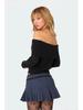 2025 Women's Solid Color One-Shoulder Long Sleeve Knitted Pullover Sweater - European & American Spring Collection