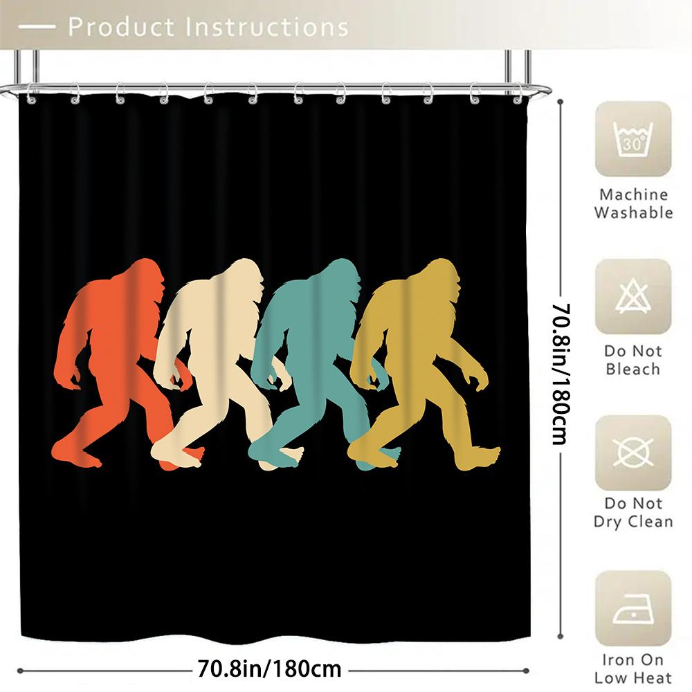 Evolution Of Bigfoot Shower Curtain Set: Colorful, Fun Bathroom Decor For Unique, Playful Ambiance And Whimsical Charm
