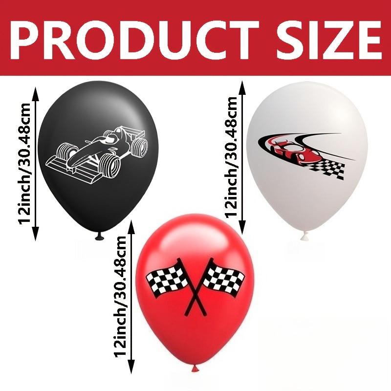12/24/36/48Pcs Racing Theme Balloon Birthday Party Decoration Balloons 12-Inch Thickened Racing Latex Balloons Set 12pcs&12INCH