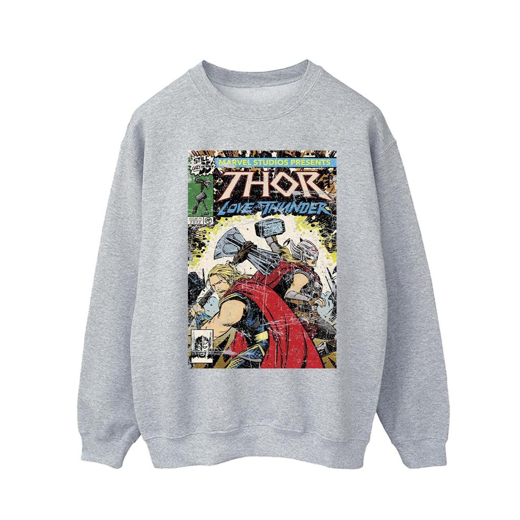 Marvel Mens Thor Love And Thunder Vintage Poster Sweatshirt