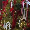 Christmas Ribbon Decor With Satin Fabric For Holiday Tree Wrapping And Scene Setting