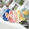 2Pairs Heart Shaped Children's Warm Gloves Cute Solid Plush Gloves  Outdoor Sports