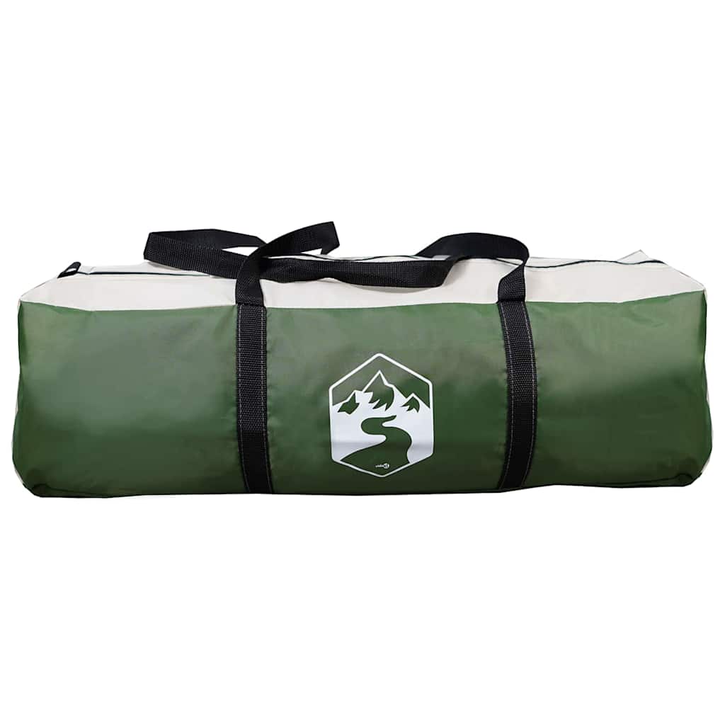 4 Person Tunnel Tent with Roof Green and White 740 x 370 x 220 cm