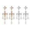 Baroque Long Tassel Crossed Retro Rhinestones Gold Silver Pearls Bride Temperament Korean Earrings for Women Girls