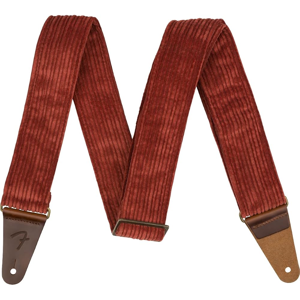 Fender Corduroy Strap Antique Cherry Adjustable Guitar Strap 2.5 Inch Width