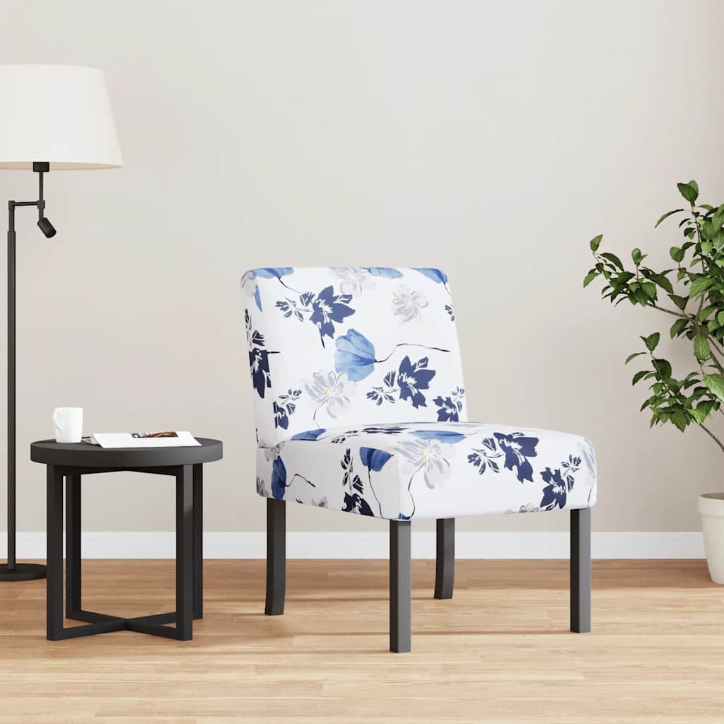 Vidaxl Sessel, Mit Blauen Blumen, Mit Stoff bezogen