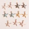 Leslie 10pcs Mix Cute Enamel Marine Organism Starfish Charms Pendants of Necklace Earrings Keychain Handemade DIY Jewelry Making