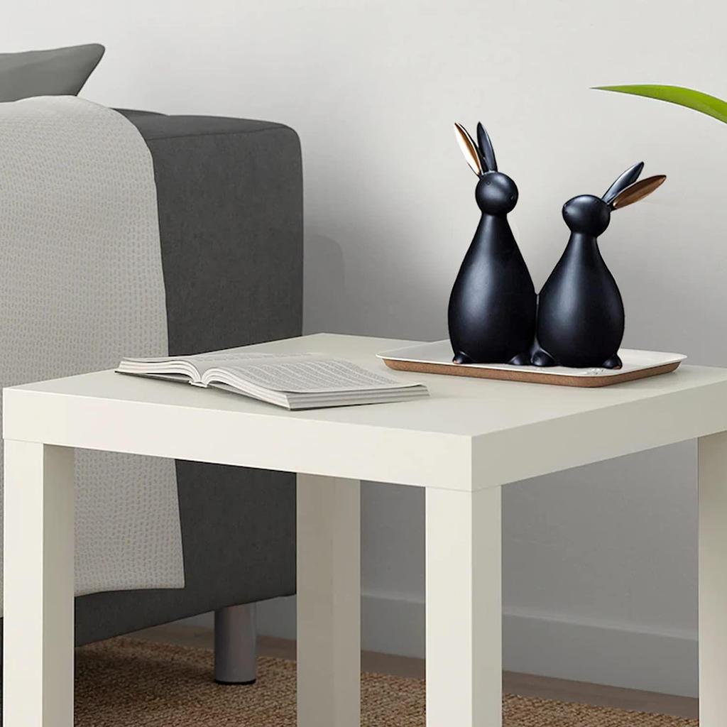 Resin Rabbit Figurines for Home Decoration (Pack of 1, Black)