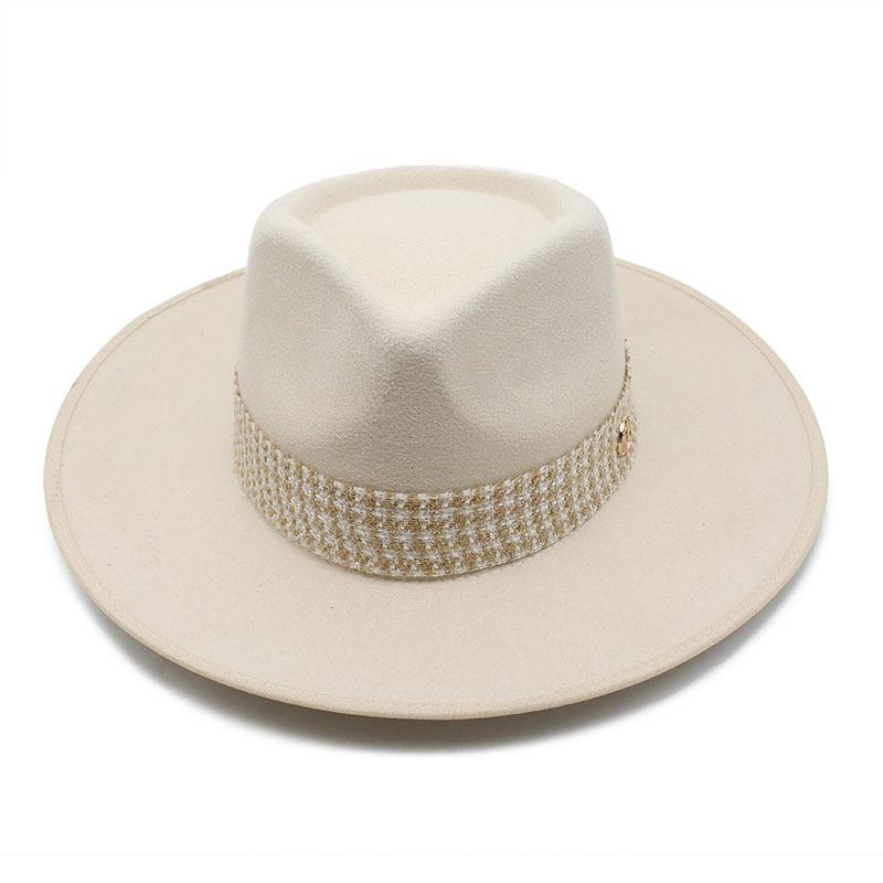 Hat Winter Hemming M Top Hat Men'S And Women'S Big Brim British Fan Wool Gentleman'S Hat