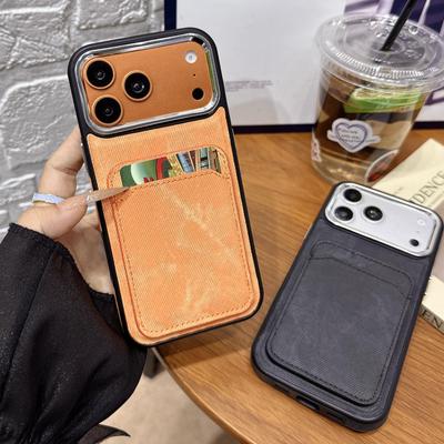 Denim Texture Card Holder Phone Case for Apple 17 Pro/16 Pro/15