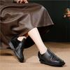 Johnature Miękka Skóra Bydlęca Damskie Wsuwane Buty Skórzane Miękka Podeszwa Retro Wszechstronne Płaskie Botki