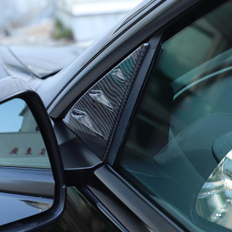 For Tesla Model 3 2016- Car A-pillar Triangular Decorative Cover Auto Real Carbon Fiber Exterior Modification Accessories