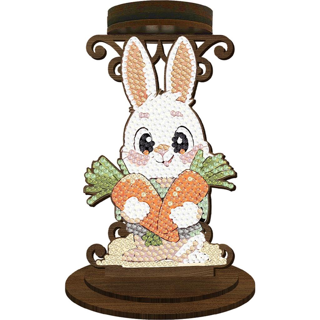 Easter Egg Bunny Desktop Tea Light Candle Holder Aromatherapy Candle Holder 5D DIY Diamond Art Mini Candle Holder for Home Decor