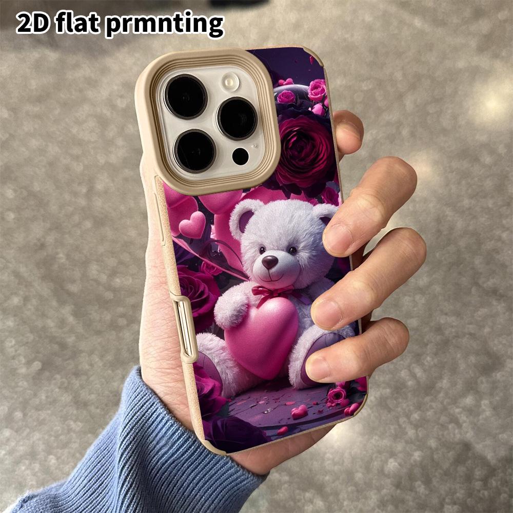 Phone Case: 2D flat lambskin suitable for iPhone 18 17 16 15 14 13 Pro cases, heart rose, Christmas and Halloween gifts