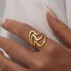 2026 New Design Stainless Steel Creative Geometric Hollow Open Ring for Women Statement Metal Rust Proof Minimalist Jewelry
