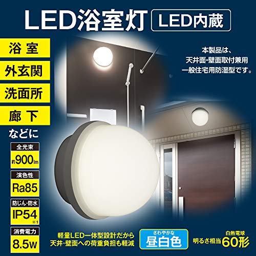 OHM Electric LED Bathroom Light, 60W Equivalent, Daylight White, LT-F369KN (06-3908), Requires Electrical Installation