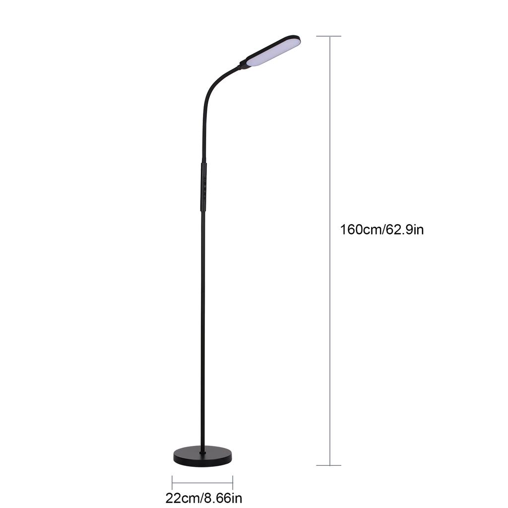 Tomshine LED Floor Lamp Modern Standing Lights Reading Light Touch Control 9 Brightness Levels & 5 Light Colors for