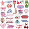 10/30/50pcs Pink Ins Style Inspirational Girl Stickers Cute Aesthetic Decals DIY Phone Scrapbook Luggage Cartoon Sticker Decor