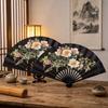 Silk Cloth Folding Handheld Fan Handmade Dance Fan Portable Bamboo Fan  Art Fans