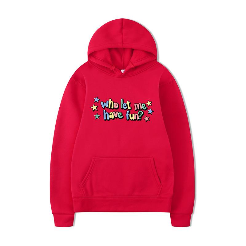 Who Let Me Hoodies Print Fashion Sweatshirt Casual Oversize Unisex Autumn Winter Fleece Streetwear Tops Male Sudaderas
