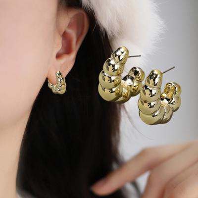 Women's Hoop Earrings Gold Silver Chunky Earrings Thick Huggie Hoop Earring Jewelry for Her Teens Girls