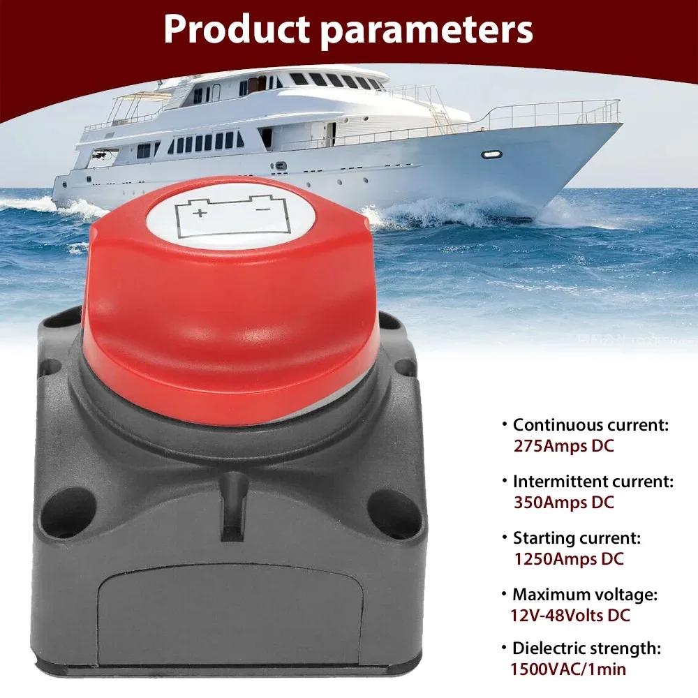 On/Off 2 Position 275A Marine Battery Disconnect Switch 12V-48V Waterproof Battery Kill Switch for Car Vehicle RV and Boat