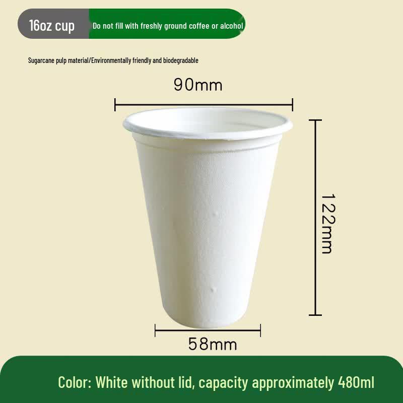 Sugarcane Pulp Disposable Paper Cups