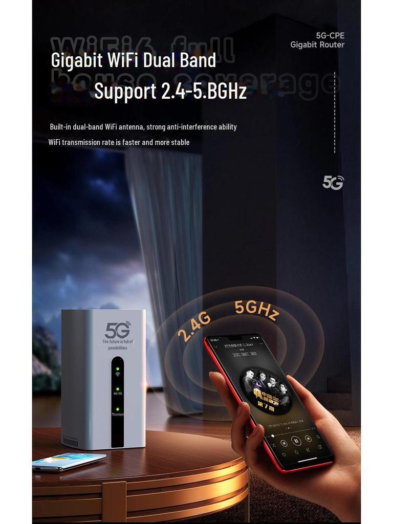 5G Gigabit Wireless Home & Enterprise Router with Dual Netcom and Indoor Mobile WiFi 5GCPE