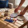 Creative Hobby Sets for Beginners 4 Pcs DIY Wooden Coasters Painting Kit Paint You Own Coaster Craft Kit with Customizable 6 Color Paints And