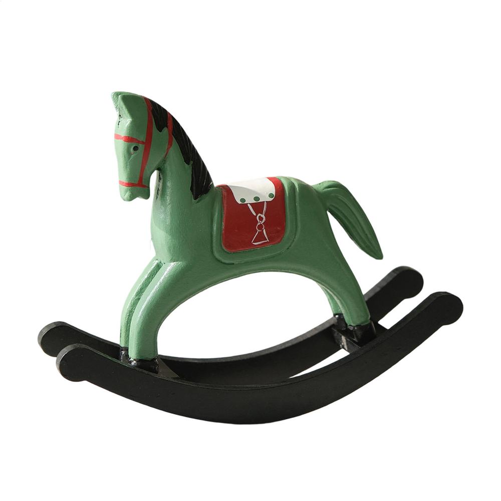 Rocking Horse Ornament Classic Traditional Statue Horse Bedroom Decor for Family Friends Students Men Women Home Indoor Office