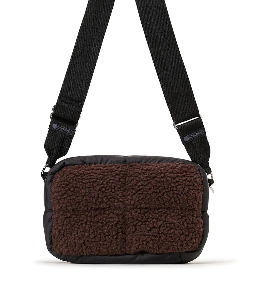 LeSportsac Official PUFFY CUBE CROSSBODY Shoulder Dark Chocolate Sherpa Bag/3976 Women's