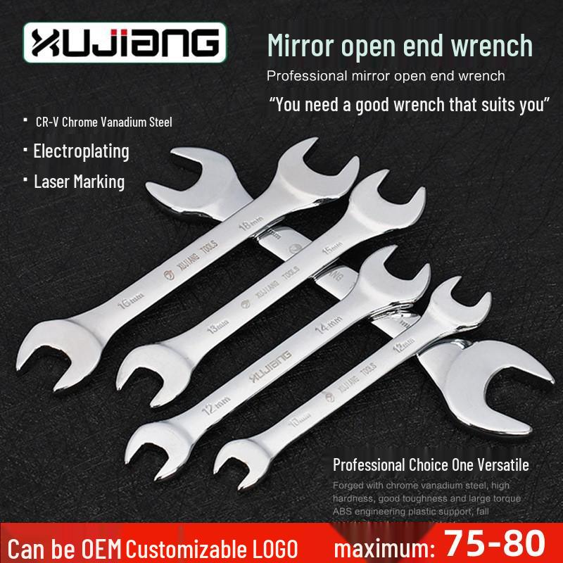 High Hardness Metric Mirror Finish Multi-Size Double-Ended Open-End Wrench