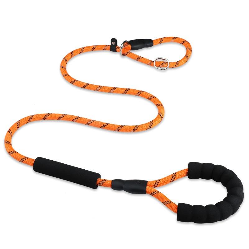 

150 см качественный поводок для собак ошейник нейлоновый веревочный регулируемый ошейник для собак толстый поводок для больших собак средних размеров товары для животных поводок продукт 120cm Length оранжевый